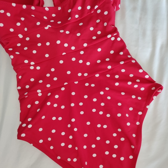 😍HOST PICK!! 🆕Envya | Polka Dot Strapless Swimsuit Size Medium - Picture 4 of 11